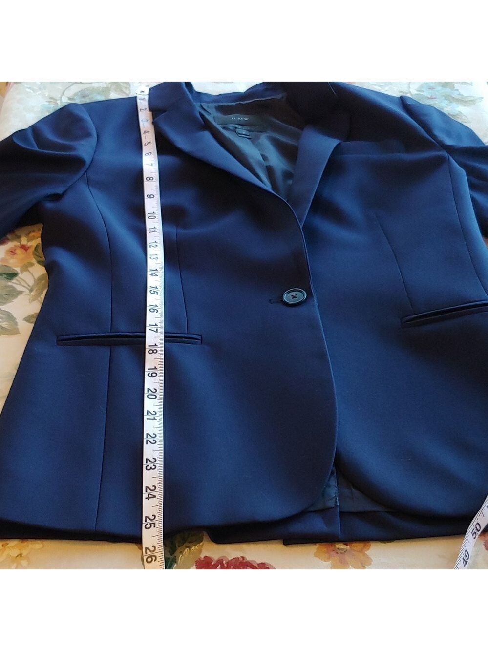 J. Crew Fine Wool Super 120s Button Blazer Coat in Navy Blue Women's size 8 - Picture 9 of 16